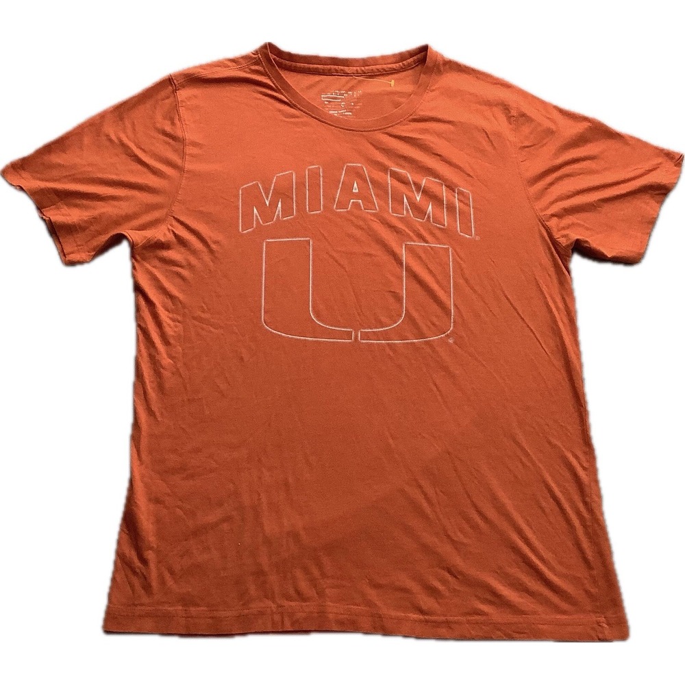 Miami Hurricanes T Shirt Mens XL College Football Soft Casual Orange The U Logo